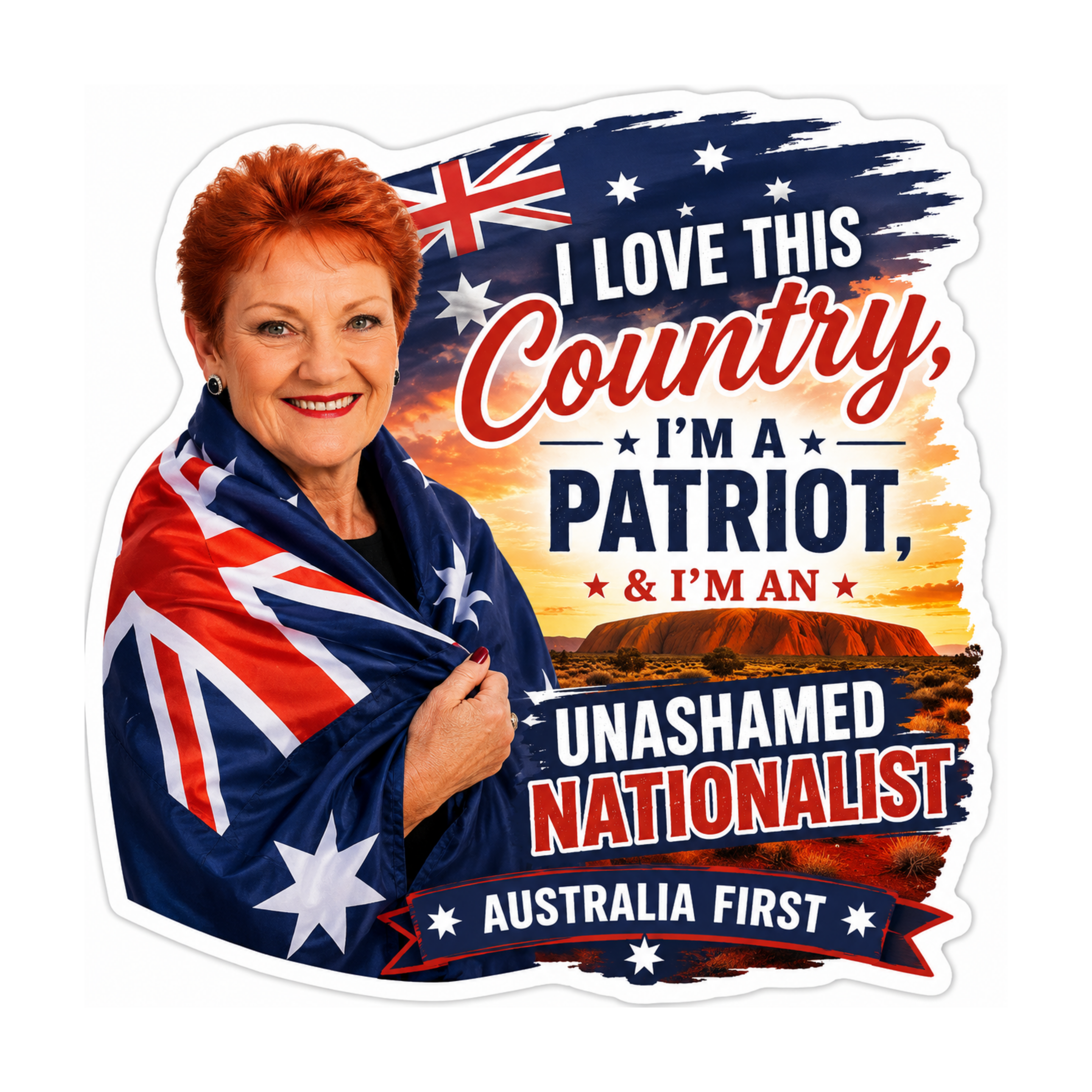 I Love This Country Pauline Speech Bubble-free stickers