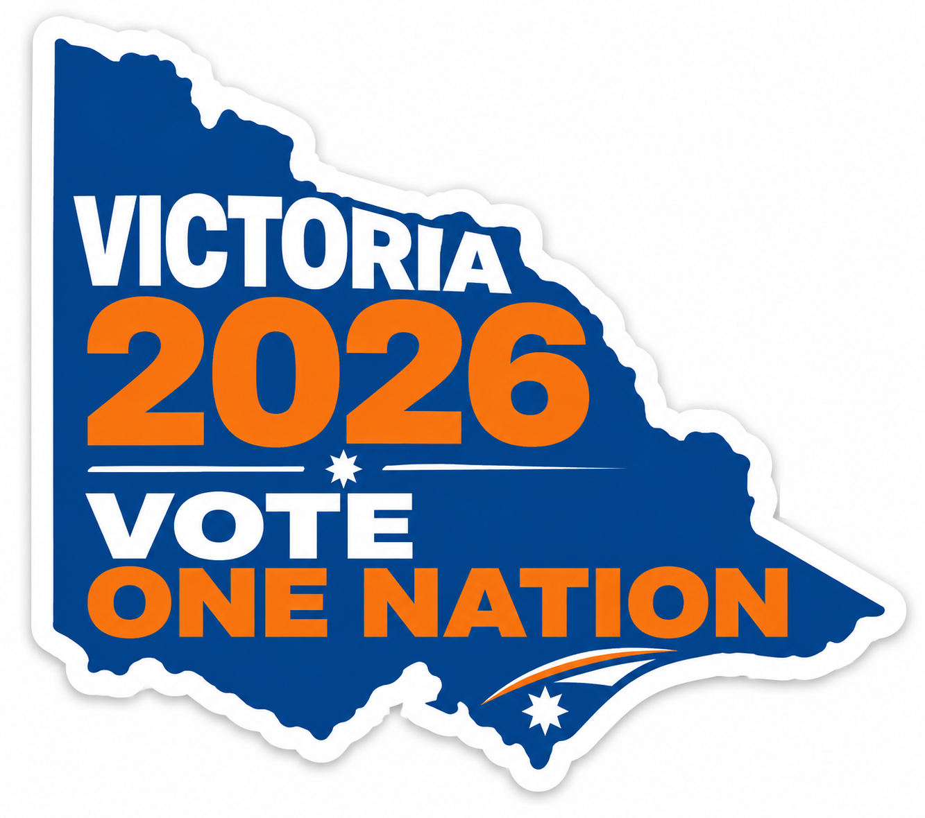 Victoria 2026 – Vote One Nation Sticker - Bubble-free stickers